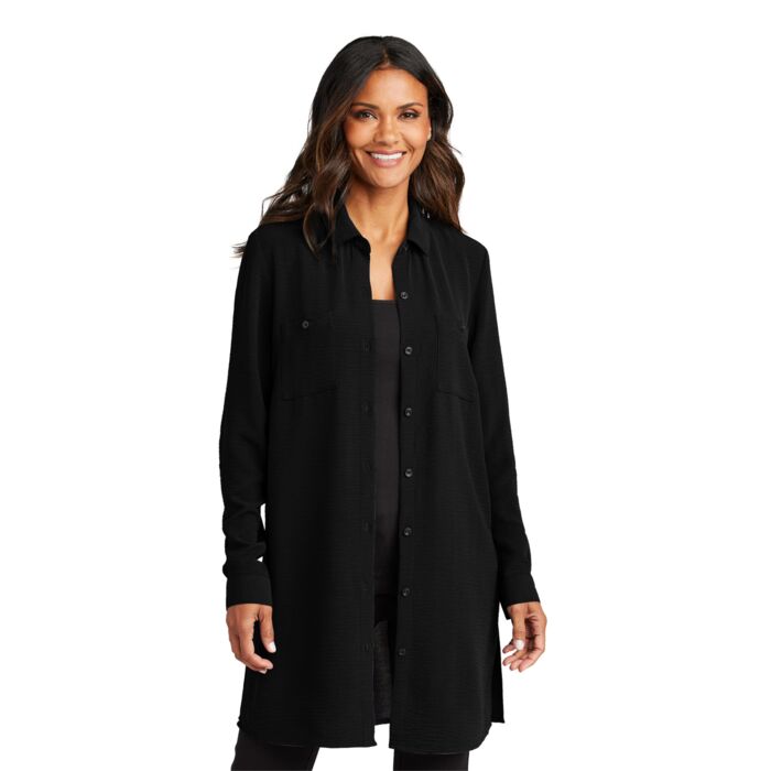 Women's Textured Crepe Long Tunic Thumbnail