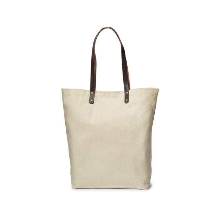 Urban Cotton Tote Bag with Leather Handles Thumbnail