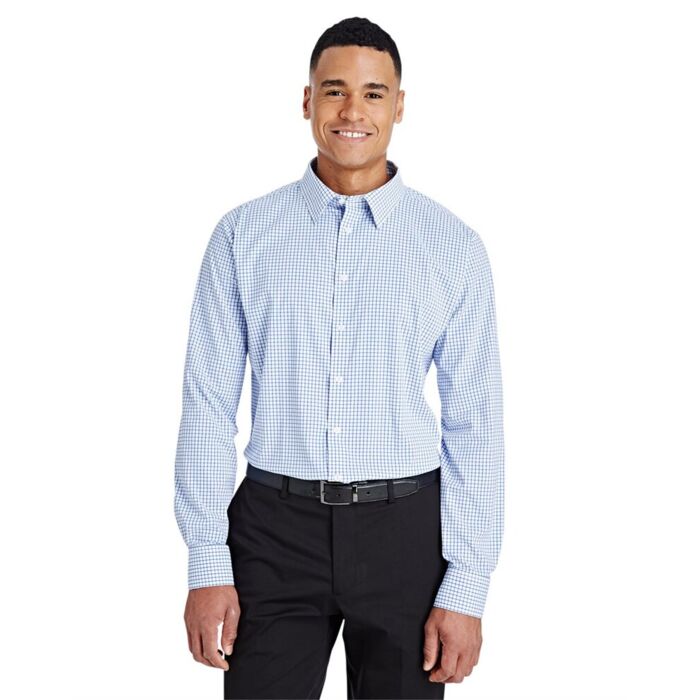 Men's CrownLux Performance® Micro Windowpane Woven Dress Shirt Thumbnail