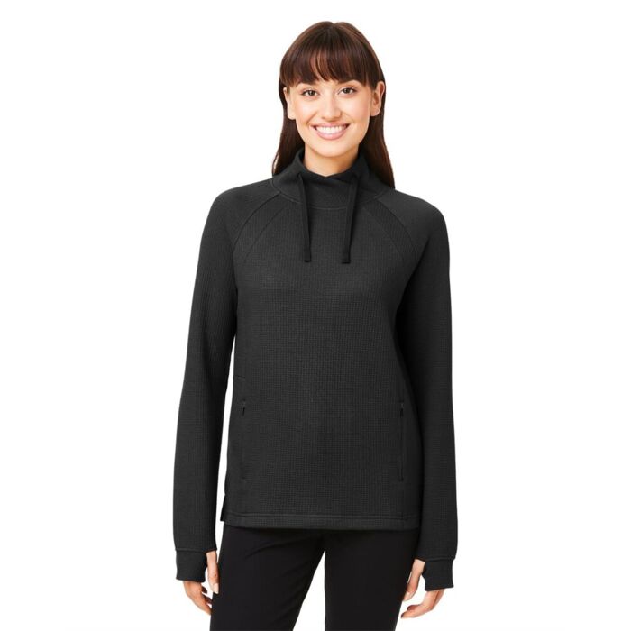 Women's Rhythm Waffle Cross-Neck Pullover Thumbnail