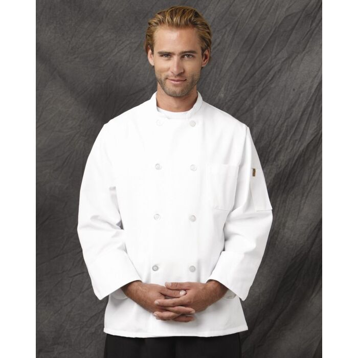 Button Chef Coat with Thermometer Pocket Thumbnail