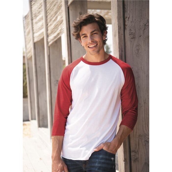 Premium Blend Ringspun Three-Quarter Sleeve Raglan Baseball T-Shirt Thumbnail