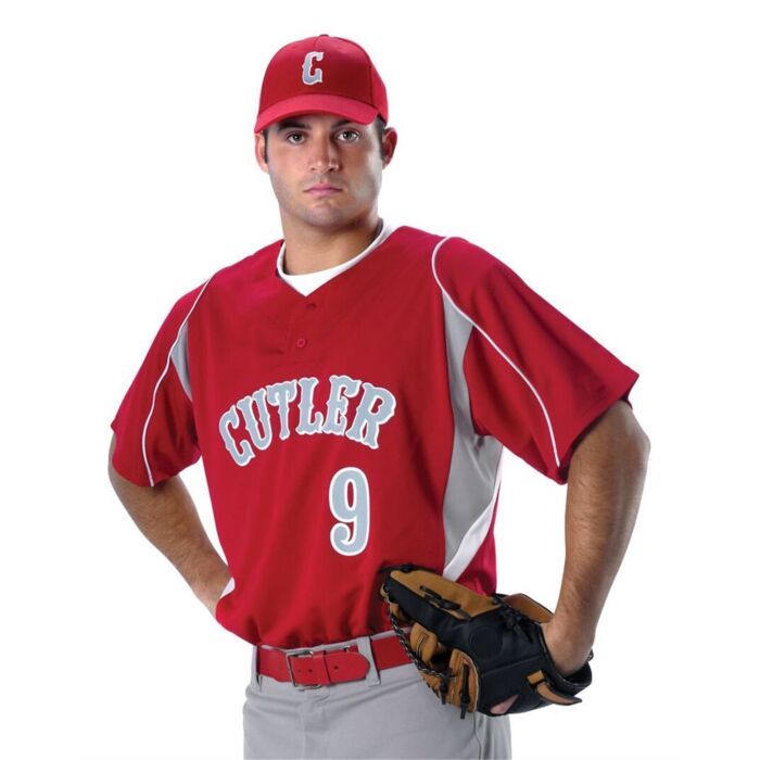 Youth Two Button Henley Baseball Jersey Thumbnail