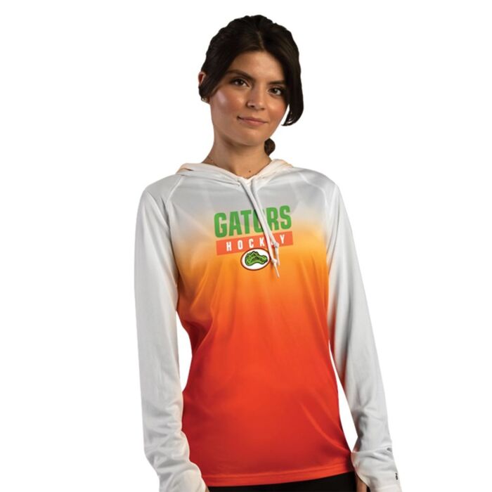 Women's Ombre Long Sleeve Hooded T-Shirt Thumbnail