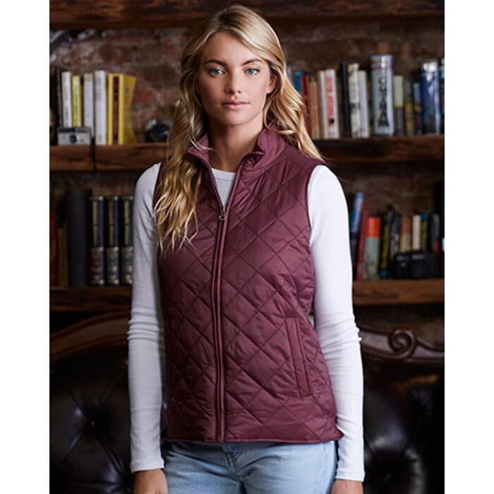 Women's Vintage Diamond Quilted Vest Thumbnail